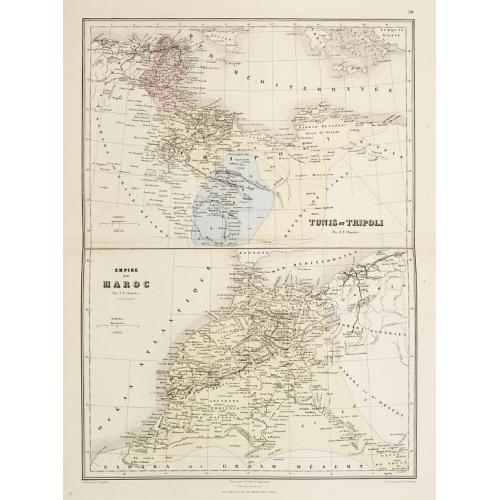 Old map image download for Tunis et Tripoli .. / Empire de Maroc. Par A.T.Chartier.