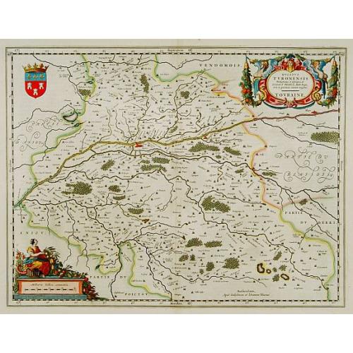 Old map image download for Ducatus Turonensis.. Touraine.
