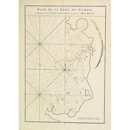 Old map image download for Plan de la Rade de Gedda situee de la Cote d'Arabie sur la Mer Rouge.