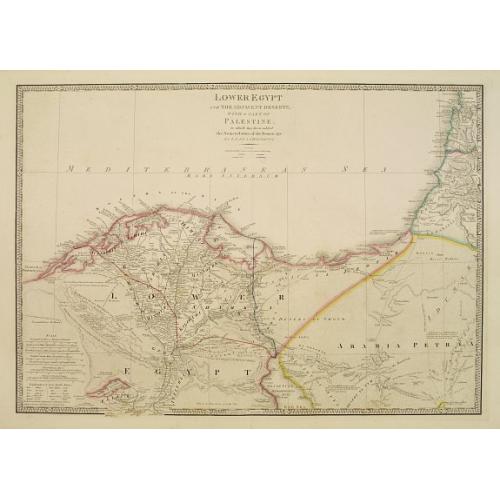 Old map image download for Lower Egypt.. with part of Palestine.