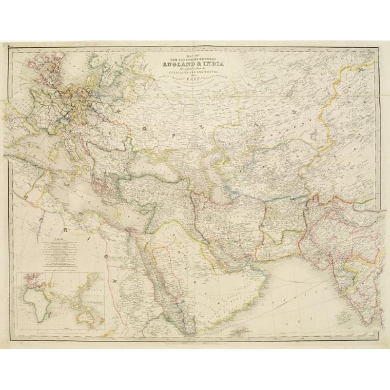 Map of the countries inbetween England & India..