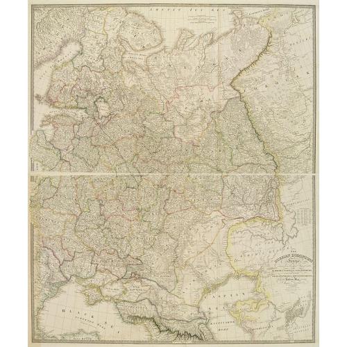Old map image download for The Russian Dominions in Europe . . . with the Post Roads & New Governments from the Russian Atlas of 1806 by Jasper Nantiat. . .