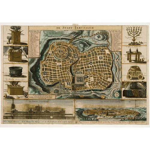 Old map image download for De Stadt Jerusalem.