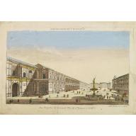 Old map image download for Vue perspective de la Grande Place de St.Francois a Seville.