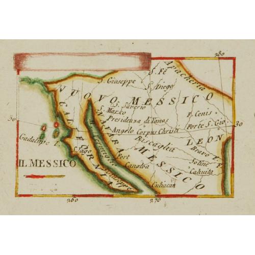 Old map image download for Il Messico.