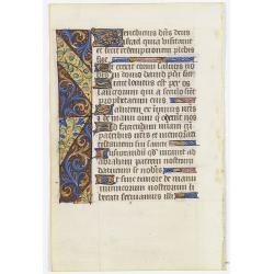 Leaf on vellum from a manuscript Book of Hours.