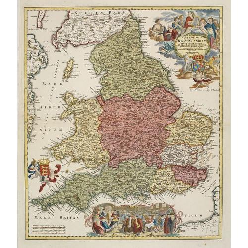 Old map image download for Magnae Britanniae pars meridionalis in qua regnum Angliae. . .