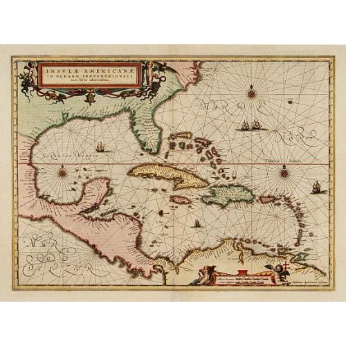Old map image download for Insulae Americanae in oceano septentrionali..