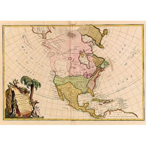 Old map image download for L'Amerique Septentrionale divisé en fes principaux.
