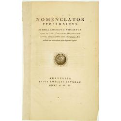 [Titlepage]  Nomenclator Ptolemaicus..