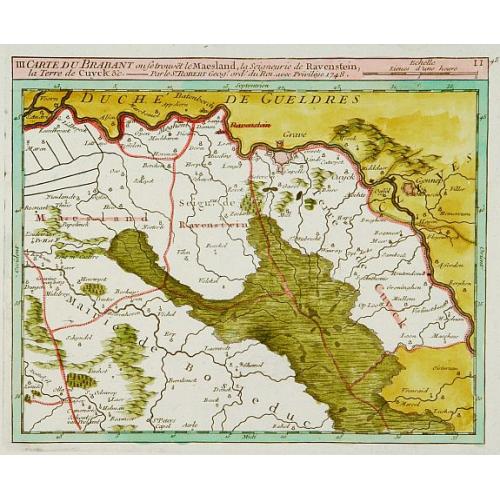 Old map image download for Carte du Brabant ou.. le Maesland.. de Ravenstein..