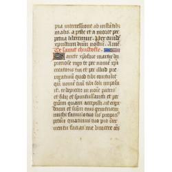 Manuscript leaf on vellum written in a late Gothic hand.