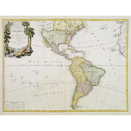 Old map image download for L'Amerique divisée en ses principaux Etats..