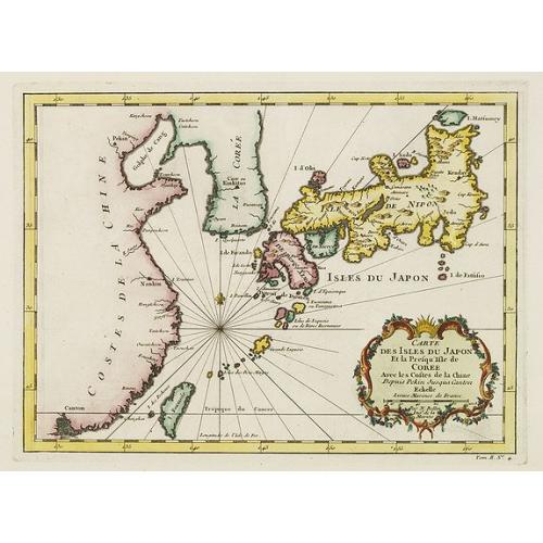 Old map image download for Carte des Isles du Japon et la Presqu'Isle de Coree. . .