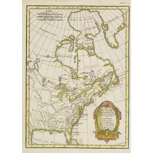Old map image download for Partie du Nord de L'Amerique Septentrionale..