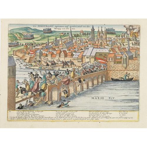 Old map image download for Wie Maestricht ingenomen und erobert wirdt. . .
