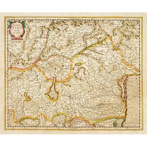 Old map image download for Comitatus Tirolis cum Consinys.