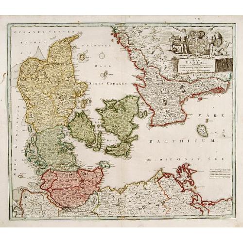 Old map image download for Regni Daniae, in quo sunt Ducatus Holsatia..