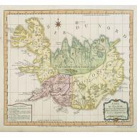 Old map image download for Carte de l'Islande pour servir á la continuation de l'histoire générale des voyages. Dressée sur celle de M. Horrebows.