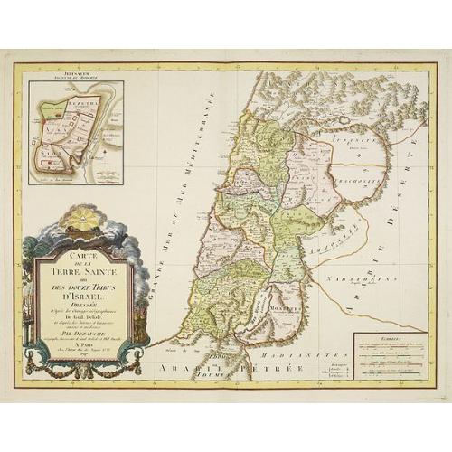Old map image download for Carte de La Terre Sainte ou des douze tribus d'Israel. . .