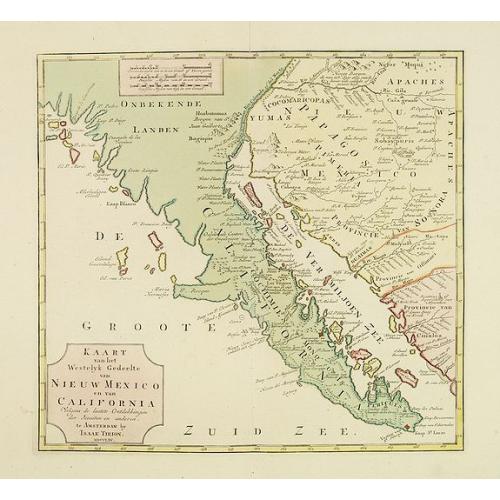 Old map image download for Kaart van het Westelyk Gedeelte van Nieuw Mexico en van California. . . MDCCLXV ..