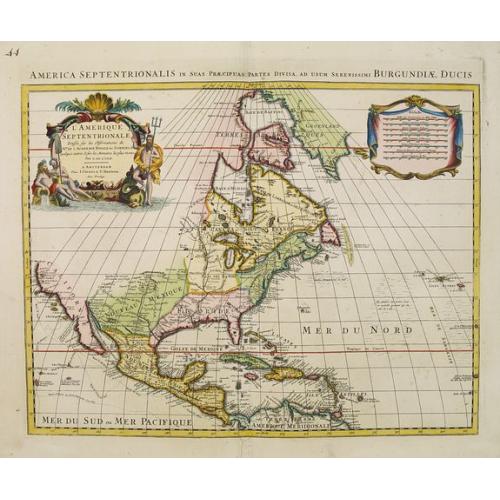 Old map image download for L'Amerique septentrionale, Dressée sur les memoires les plus recens. . .