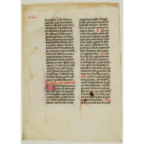 Breviary, manuscript leaf on vellum.