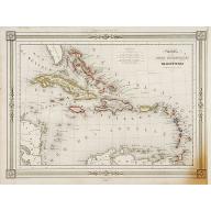 Old, Antique map image download for Antilles ou Indes Occidentales..