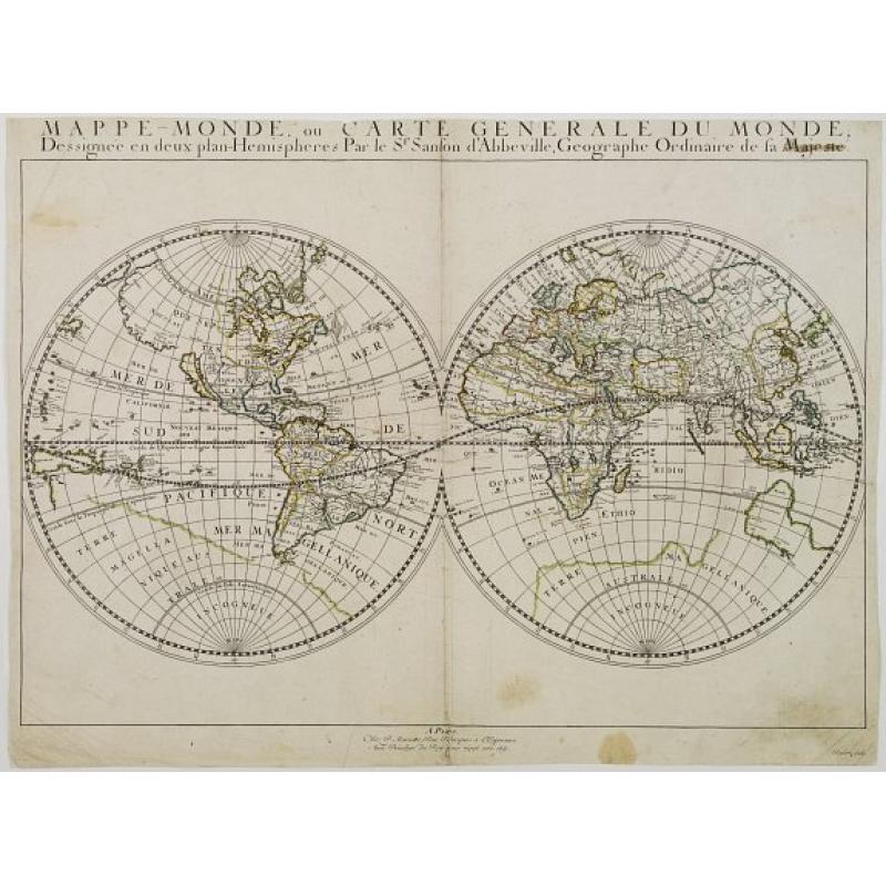 Mappe-Monde ou carte generale du Globe..