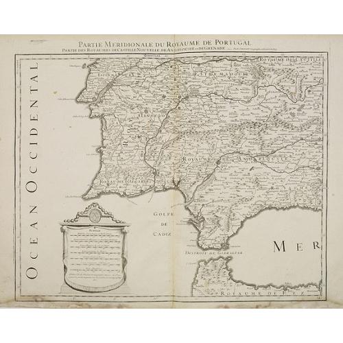 Old map image download for Partie Meridionale du Royaume de Portugal. . .