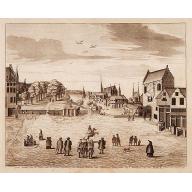 Old, Antique map image download for Oud gezigt van.. De Vijverberg, en 's-Gravenhof ..