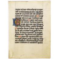 Old map image download for Manuscript leaf, written on vellum, from a Flemish Psalter.