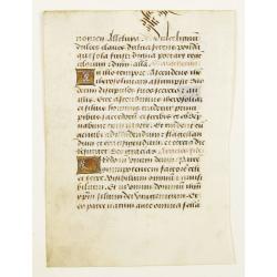 Manuscript leaf on vellum from a book of hours.