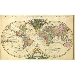 Mappe-Monde Geo-Hydrographique, ou Description Generale du Globe Terrestre et Aquatique en Deux-Plans Hemispheres.