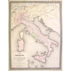 Carte des chemins de fer de l'Italie.