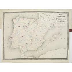 Carte des chemins de fer de l'Espagne et du Portugal. . .