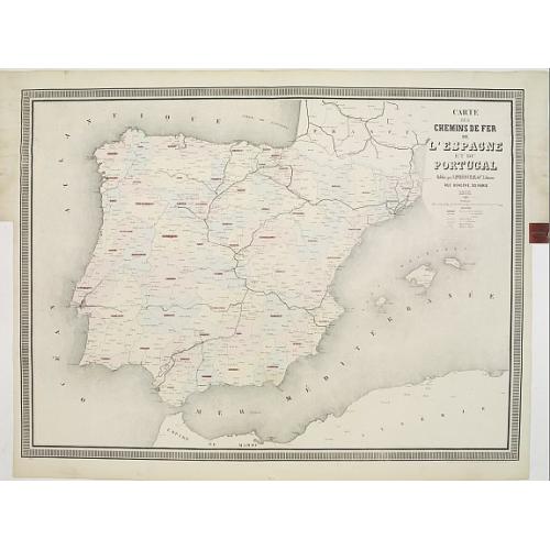 Old map image download for Carte des chemins de fer de l'Espagne et du Portugal. . .