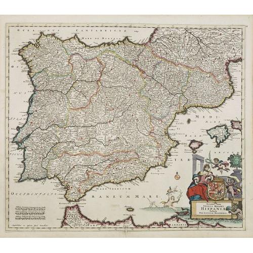 Old map image download for Accuratissima Totius Regni Hispaniae tabula..