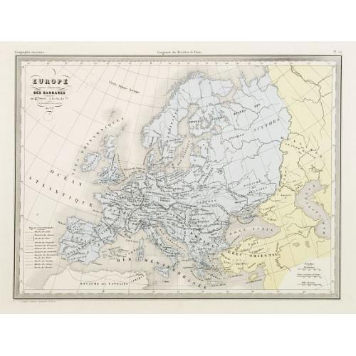 Old map image download for Europe aprés l'invasion des Barbares..