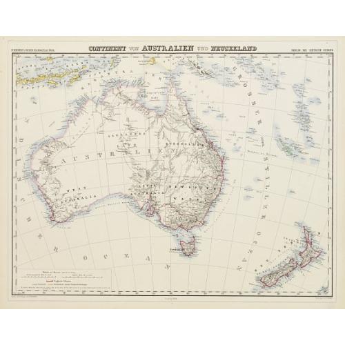 Old map image download for Continent von Australien und Neuseeland.