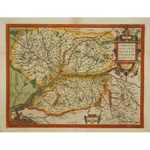Old map image download for Anjou. Andegavensium Ditionis Vera et Integra Descriptio. Licimo Guijeto Andegavense auctore.