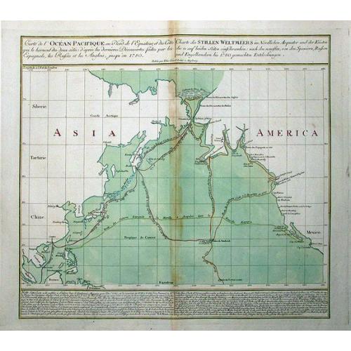 Old map image download for Carte de l'Océan Pacifique au Nord de l'Equateur.../Charte des Stillen Weltmeers...