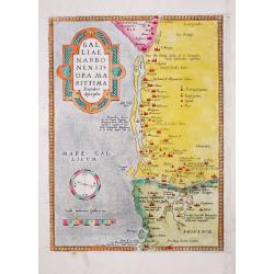 Old antique map of Narbonne Marseille- GAL / LIAE / NARBO / NENSIS / ORA MA / RITTIMA / / Recenter / descriptio.