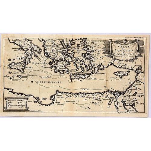 Old map image download for Carte des Voyages de Telemaque.