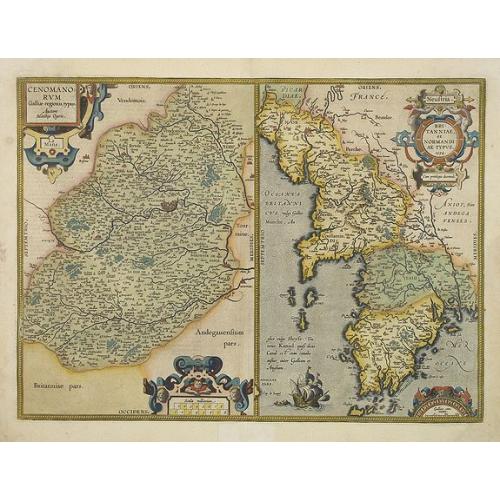 Old map image download for Cenomanorum... La Mans. / Neustria. Britanniae, et Normandi.