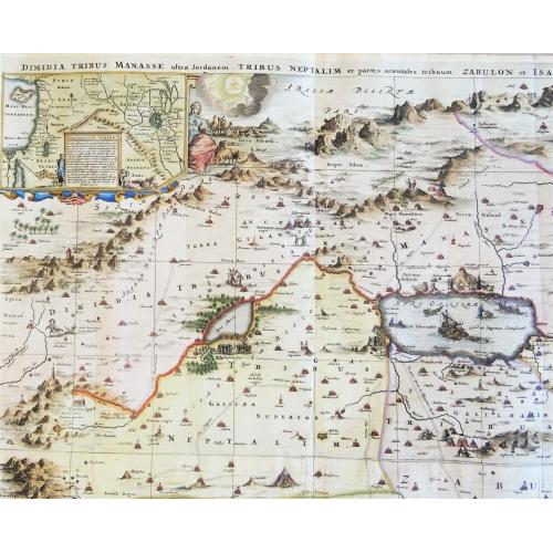 Old map image download for "[On 6 joined sheets] Dimidia Tribus Manasse ... [and] Tribus Ruben, et Gad ... [and] Pars Maxima Tribus Iuda ... [and] Tribuum Ephraim ... [and] Tribus Aser ... [and] Tribus Simeon …