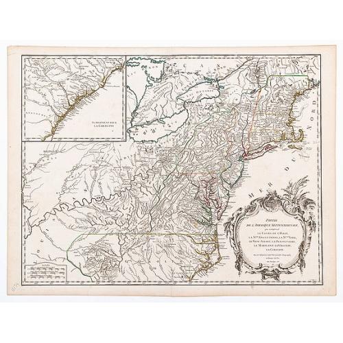 Partie de L'Amerique Septentrionale, qui comprend Le Cours De L'Ohio, La N[ouve]lle Angleterre, La N[ouve]lle York, Le New Jersey, La Pensylvanie, Le Maryland, La Virginie, La Caroline.