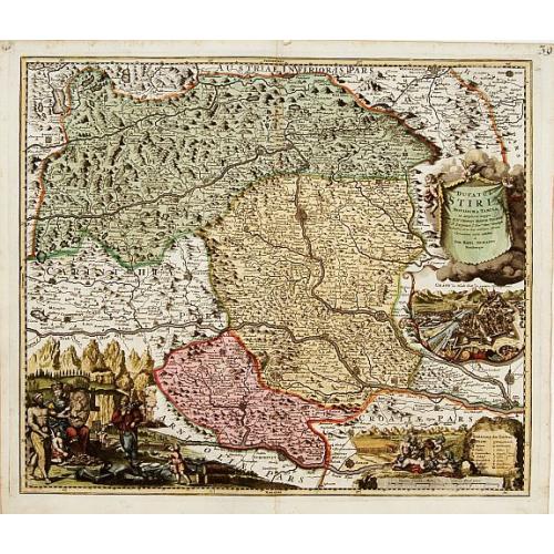 Old map image download for Ducatus Stiriae novissima Tabula.