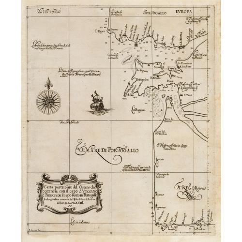 Old map image download for Carta particolare del Oceano che comincia con il capo S. Vincentio...