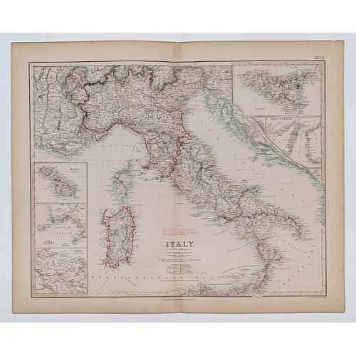 Old map image download for Italy, According to Kiepert &c.